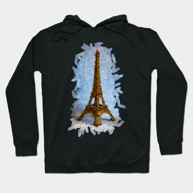 Minimal Eiffel tower oil painting Hoodie by DigitPaint